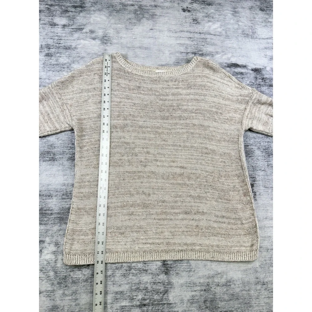 Purejill J.Jill Womens Beige Sweater Linen Blend Sz PL Preppy Mature Beachy Boho